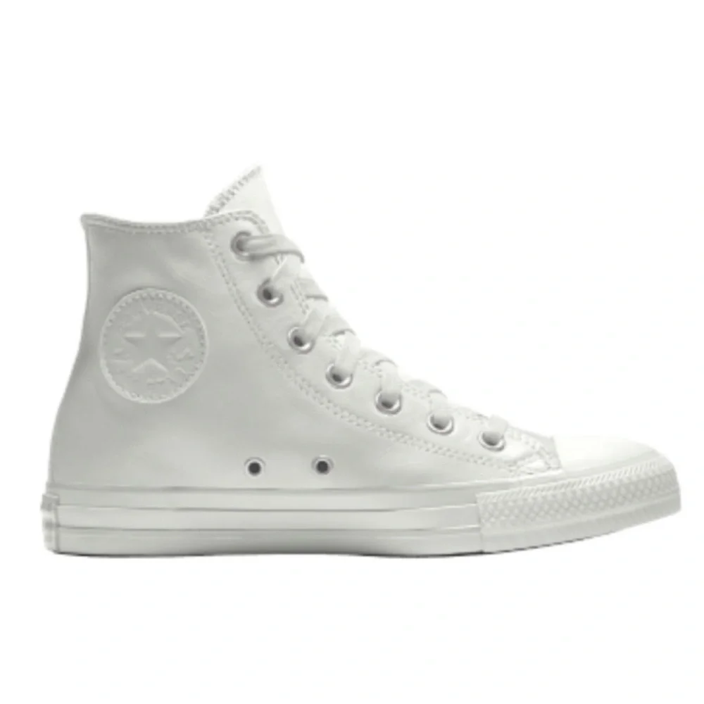 Converse Chuck Taylor All Star White Leather Hightop Lace Up Sneakers W-8 M-6